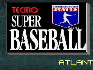 Tecmo Super Baseball title screen for Super Nintendo